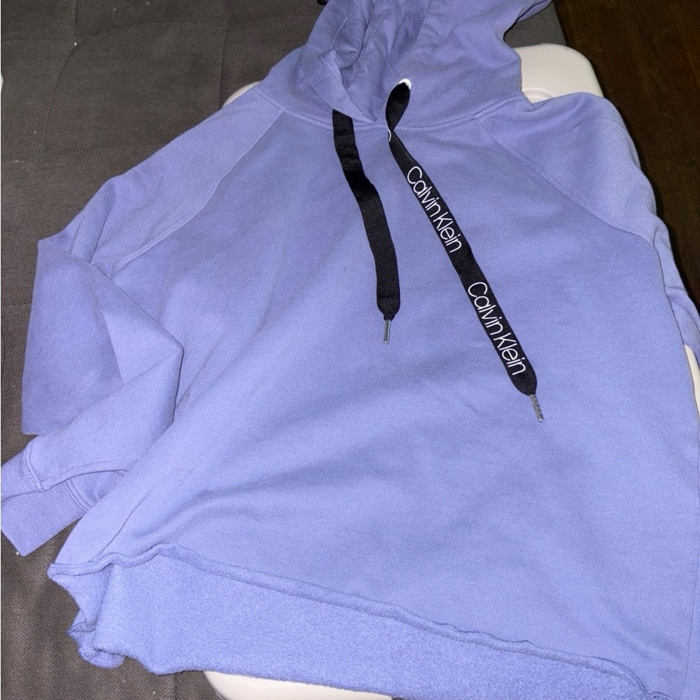 Calvin Klein purple  Hoodie with Black Accents